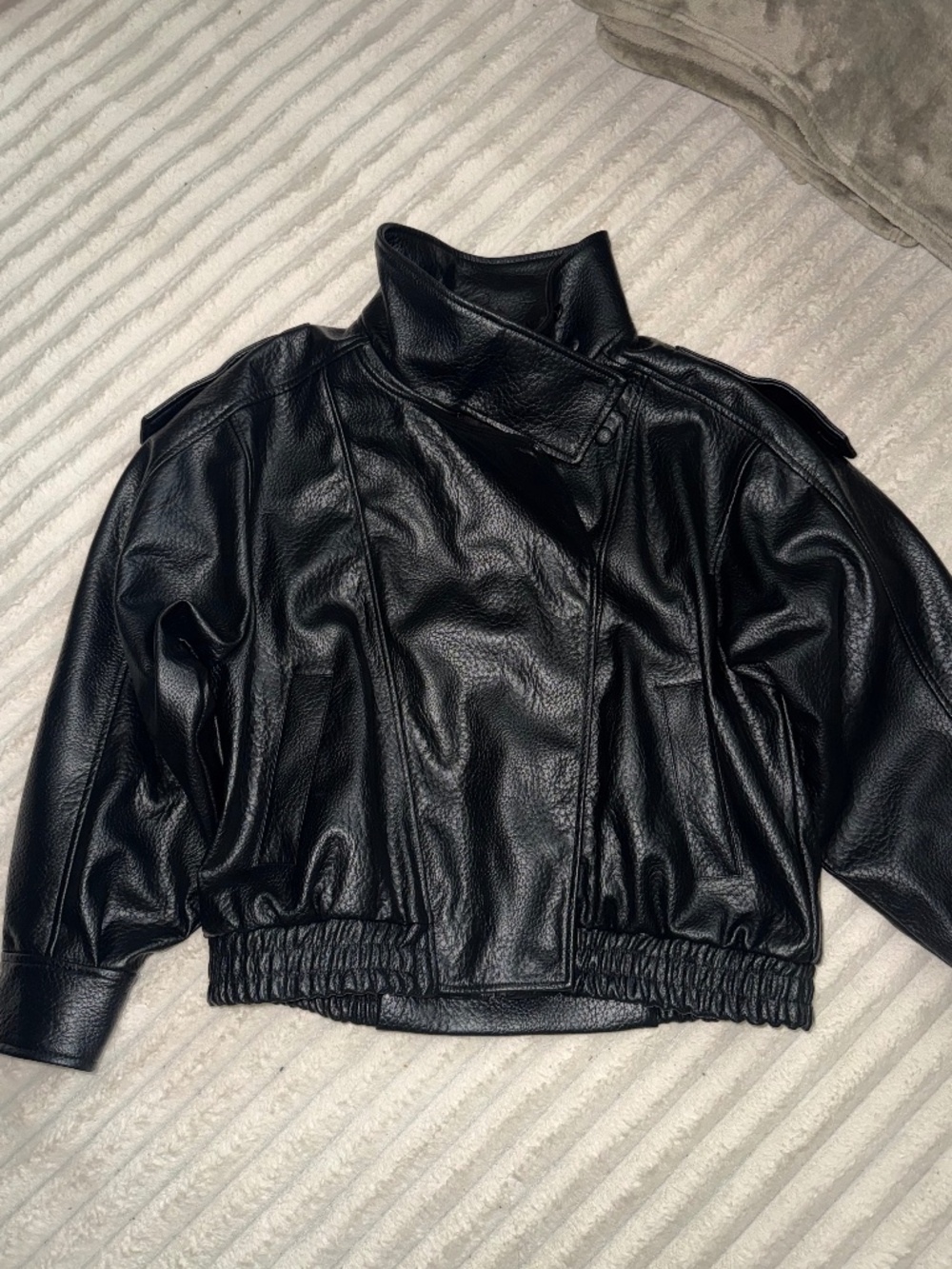 Zara Faux Leather Jacket (Black)